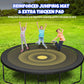 12FT 14FT Trampoline, Outdoor Trampolines for Kids and Adults, Recreational Trampoline with Enclosure Net & Ladder, Round Trampoline ASTM Approved, 400/450LBS Weight Capacity, Black