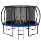 12FT 14FT Trampoline with Basketball Hoop, Outdoor Trampolines for Kids and Adults, Recreational Trampoline with Enclosure Net & Ladder, Round Trampoline ASTM Approved, 400/450LBS Weight Capacity, Blue