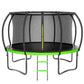 12FT 14FT Trampoline, Outdoor Trampolines for Kids and Adults, Recreational Trampoline with Enclosure Net & Ladder, Round Trampoline ASTM Approved, 400/450LBS Weight Capacity,Green