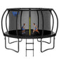 12FT 14FT Trampoline with Basketball Hoop, Outdoor Trampolines for Kids and Adults, Recreational Trampoline with Enclosure Net & Ladder, Round Trampoline ASTM Approved, 400/450LBS Weight Capacity, Black